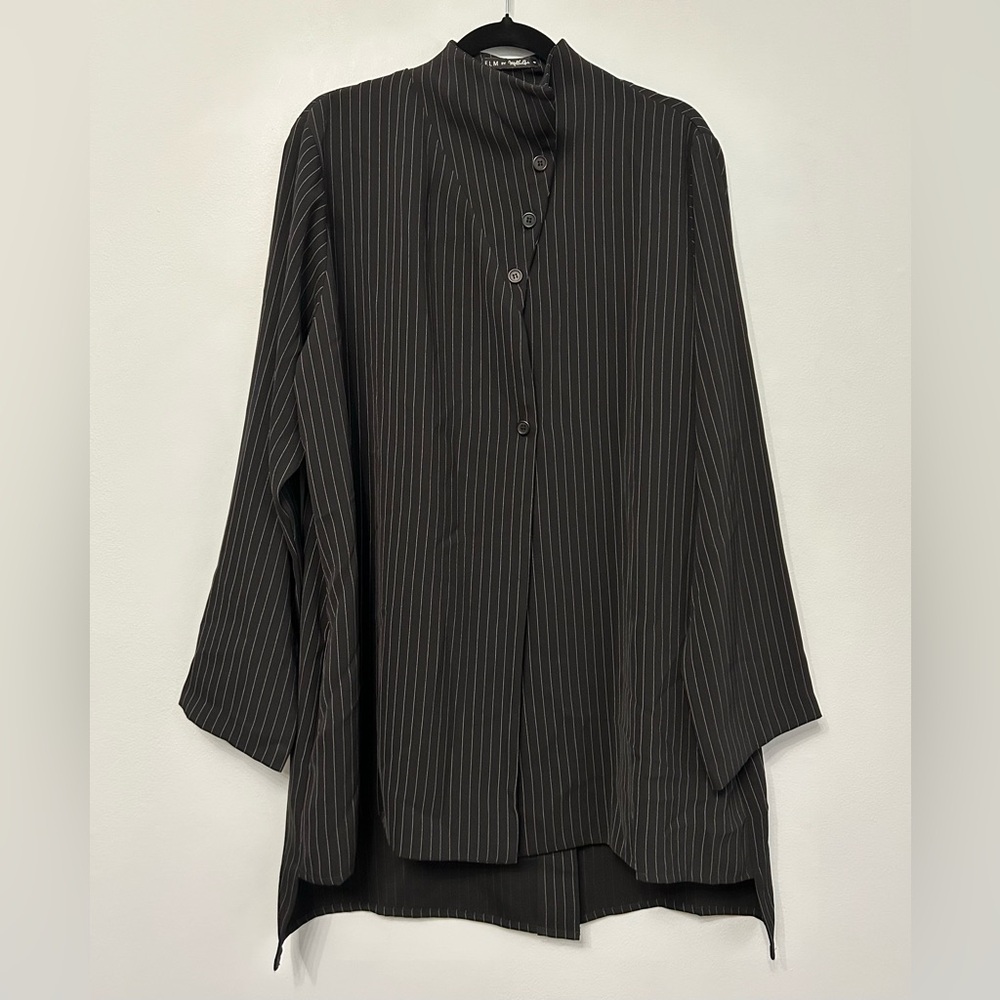 Elm by Matthildur Black White Striped Top